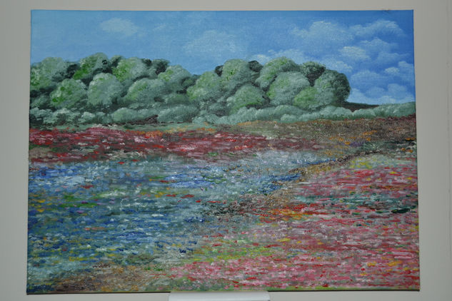 Campo en Flor Oil Canvas Landscaping