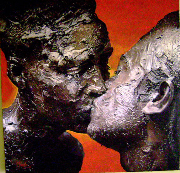 el beso Oil Canvas Figure Painting