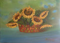 cesta con girasoles