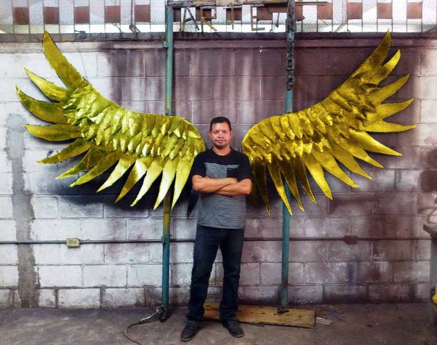 ESCULTURA HONDUREÑA ALAS DE LA LIBERTAD Y LA PAZ, JOHNNY MCDONALD. johnny mcdonald pintor hondureño contemporaneo Metal Figurative
