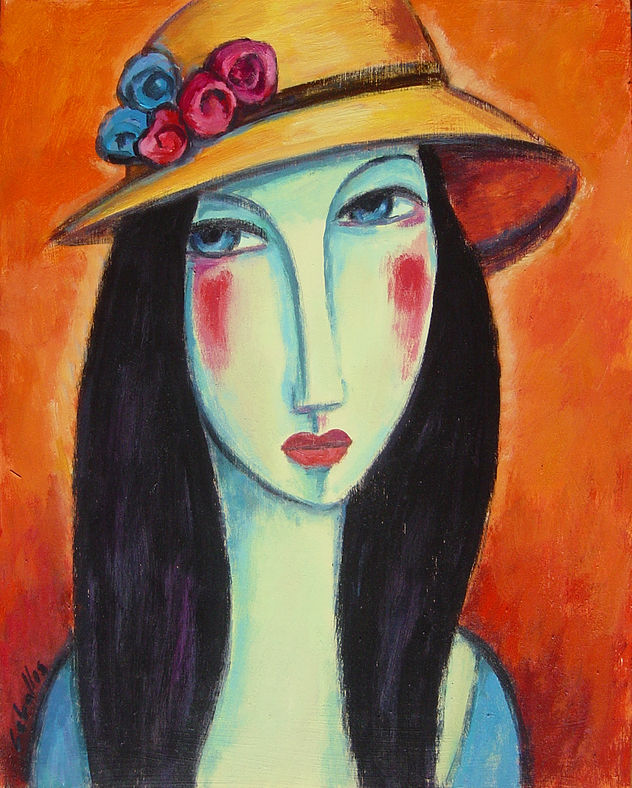 Chica con sombrero amarillo