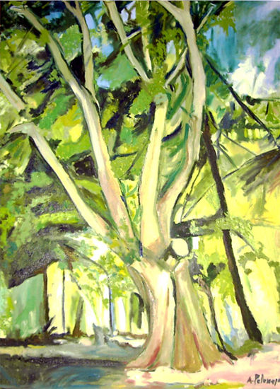 "Fantasía con Árbol" Oil Canvas Landscaping