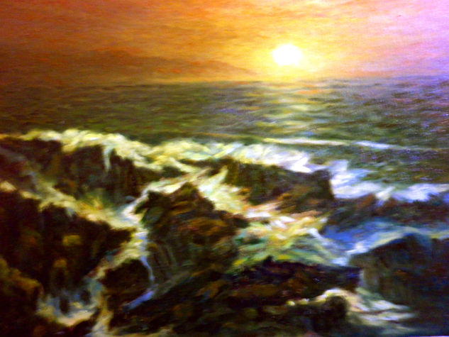 Anochece (Gran Canaria) Oil Canvas Marine Painting