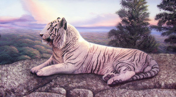 La cumbre del rey blanco Oil Canvas Animals