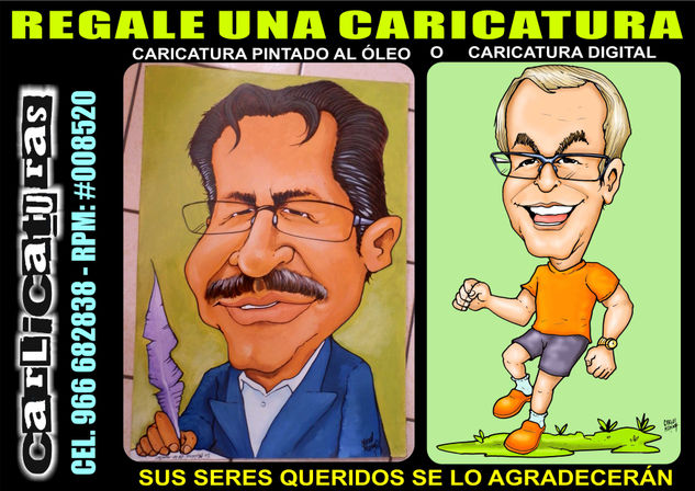 CARICATURA Óleo Lienzo Retrato