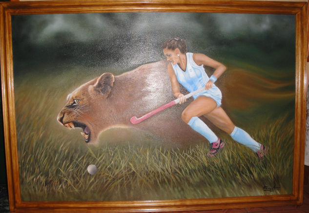 LAS LEONAS Oil Canvas Sports