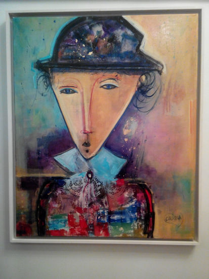 Pierrot Oil Canvas Figure Painting