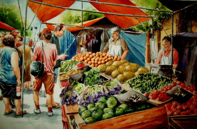 Feria Tristan Narvaja Watercolour Paper Others