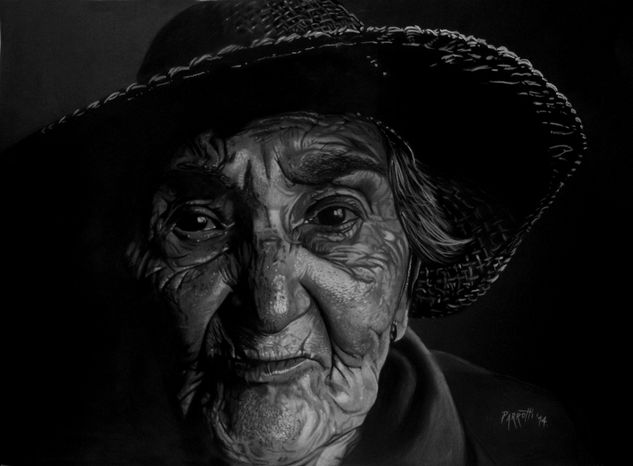 "la mirada de amanda" Pastel Papel Retrato