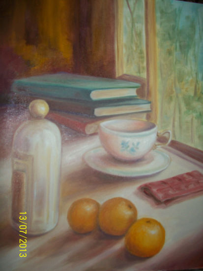 "TE DE LA TARDE" Oil Canvas Still Life Paintings