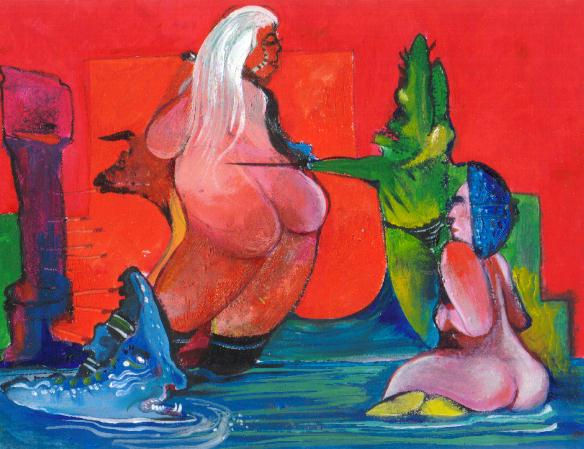 el genio del agua Oil Paper Nude Paintings