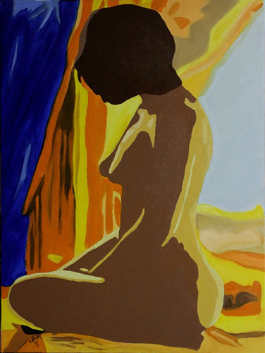 Meditando Oil Textile Nude Paintings