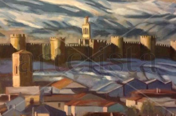 Amanece en invierno Oil Canvas Landscaping