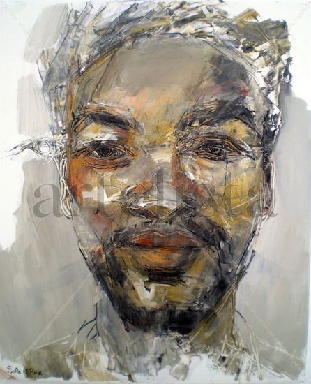 Black man. Óleo Lienzo Retrato