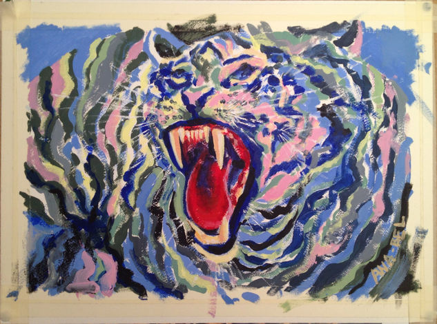 The blue tiger Oil Card Animals