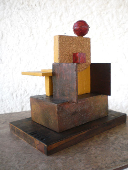 "Construcción con esfera" Wood Abstract