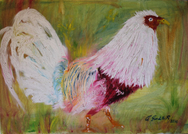 Gallo Despelucado 1 Oil Canvas Animals