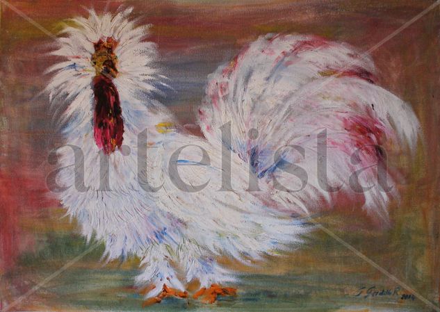 Gallo despelucado 2 Oil Canvas Animals