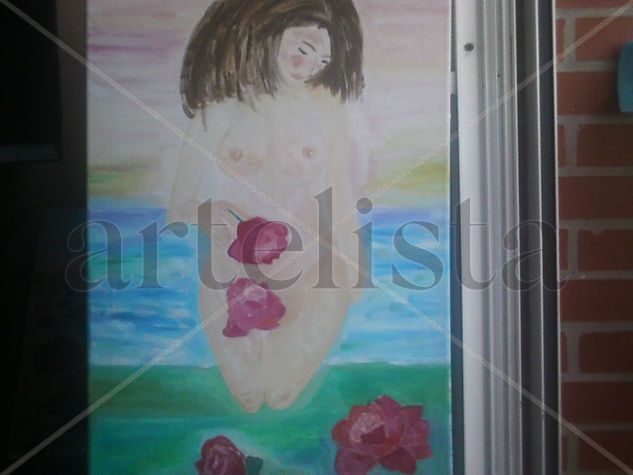 LA CHICA DEN LA PLYA Oil Canvas Figure Painting