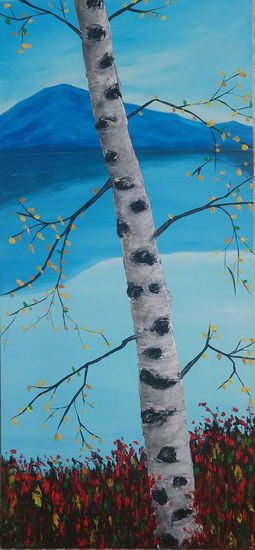 Otoño en el lago Acrylic Canvas Landscaping