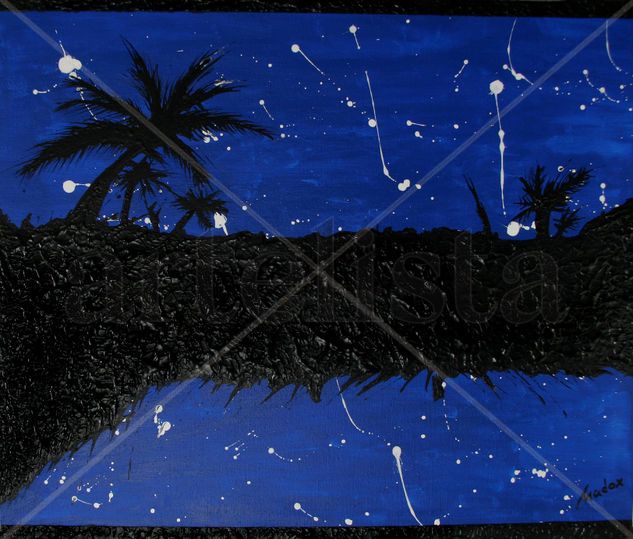 PALMS TREE IN THE DARK Acrylic Canvas Landscaping