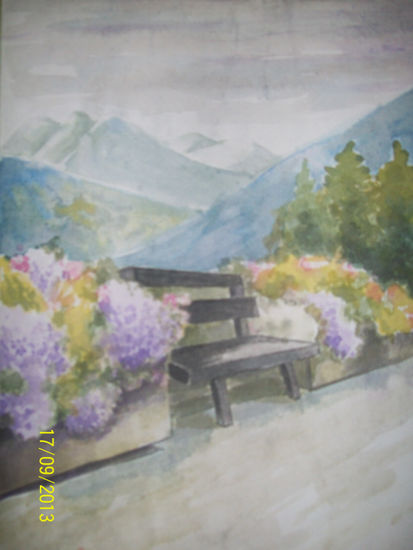 "DESCANSO" Watercolour Card Landscaping