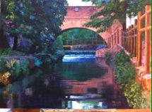 Puente sobre el río Salobre Oil Canvas Landscaping