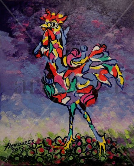 Happy Rooster o Gallo Feliz Acrylic Canvas Animals