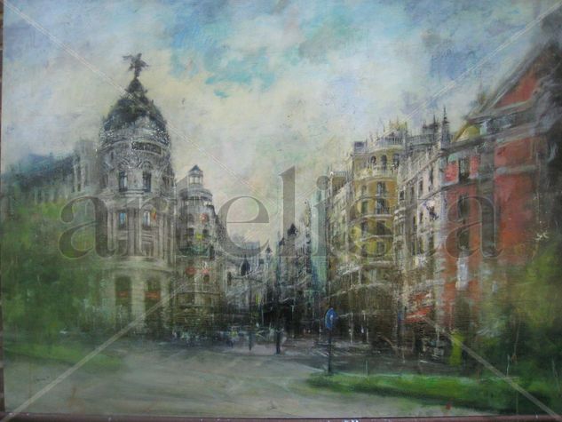 Gran Via ,Madrid Oil Panel Landscaping