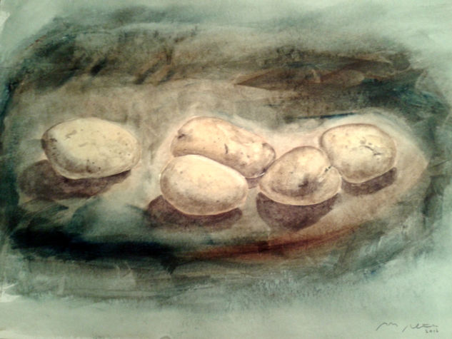 Solo patatas Watercolour Paper Still Life Paintings