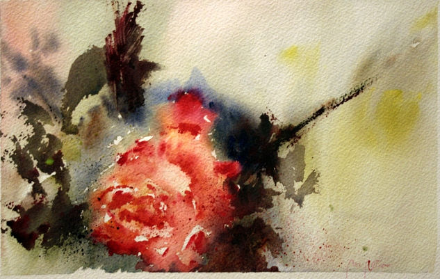 Rosa de otoño Watercolour Paper Floral Painting