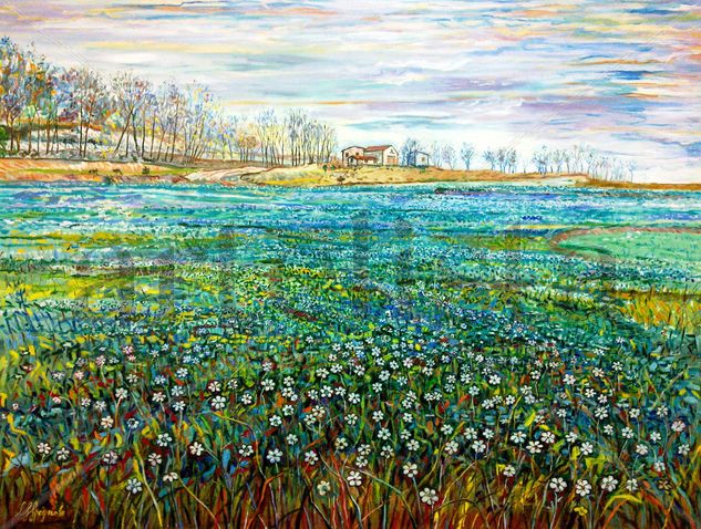 campo de flores Oil Canvas Landscaping