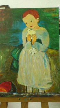 Niña con Paloma de...