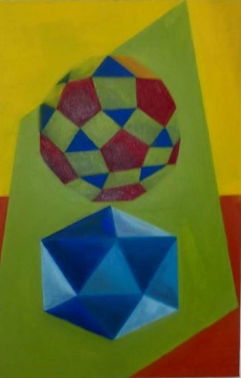 Dodecagon Oil Textile Figure Painting