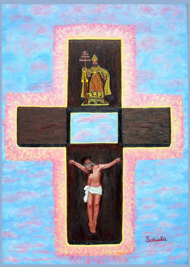 La Luz de La Cruz Oil Canvas Figure Painting