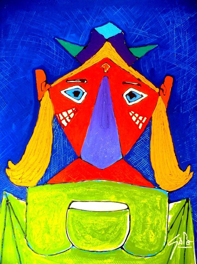 HNO. OSCAR GALO ( Chica Risa ( Tecnica Mixta sobre Lienzo 80 X 100 Cm ( PRECIO US$ 12,000