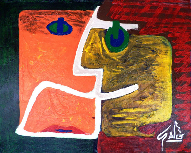 HNO. OSCAR GALO ( Rostro Picassiano Feliz 60 x 75 Cm ( PRECIO US$ 8,000 Mixed media Canvas Figure Painting