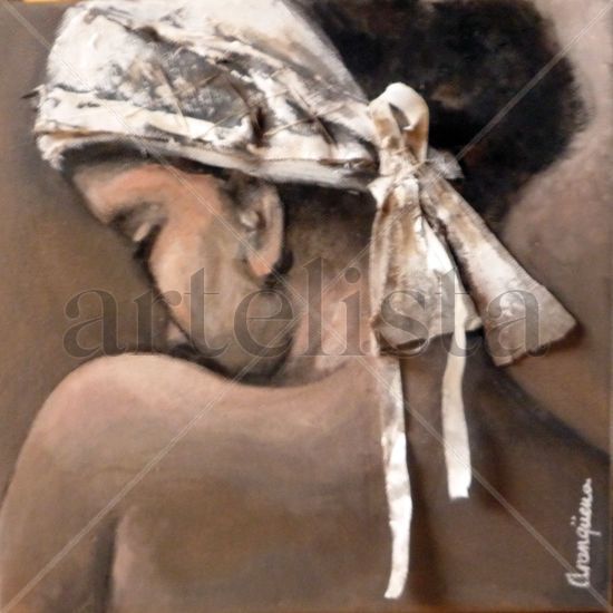 Pañuelo blanco Mixed media Canvas Figure Painting