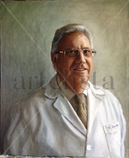 doctor,medicos,doctores,lienzo,cuadrod,pintura,oleos,retratos,figurativo,arte.modelos,dentista Oil Panel Portrait