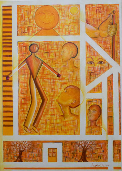 Constructivismo II Acción Mixed media Canvas Figure Painting