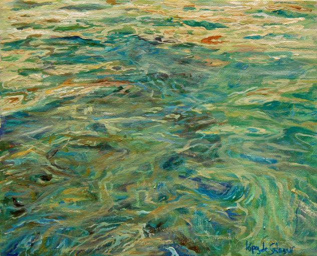 Mar de mil verdes Oil Others Marine Painting