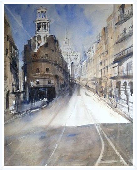 Gran Vía, Madrid Watercolour Paper Landscaping