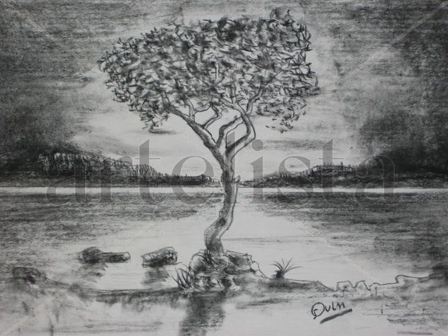 paisaje, agua, montañas