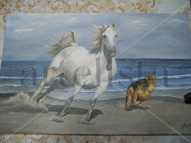 corrida en el mar Oil Canvas Animals