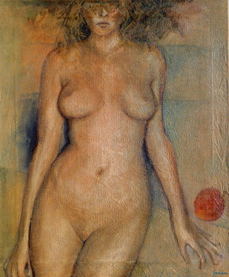 Eva Óleo Lienzo Desnudos