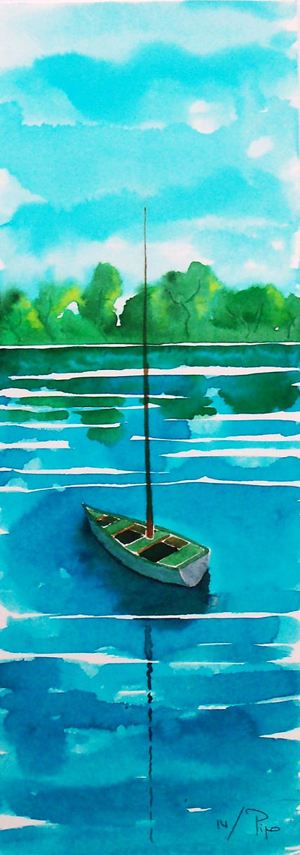 Barco en una laguna