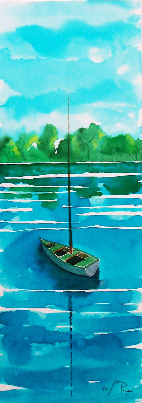 Barco en una laguna