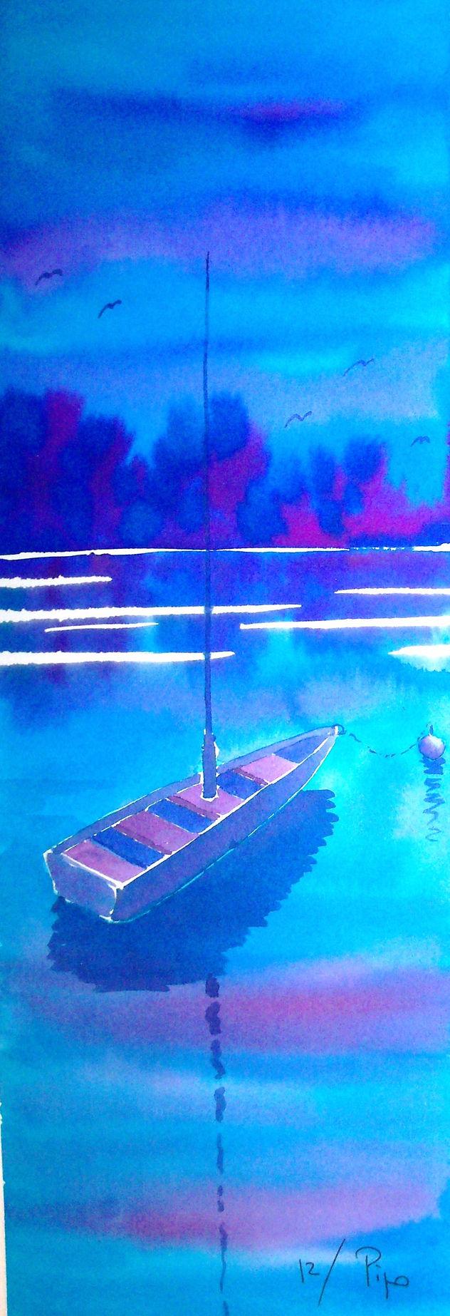 barco en una laguna 2