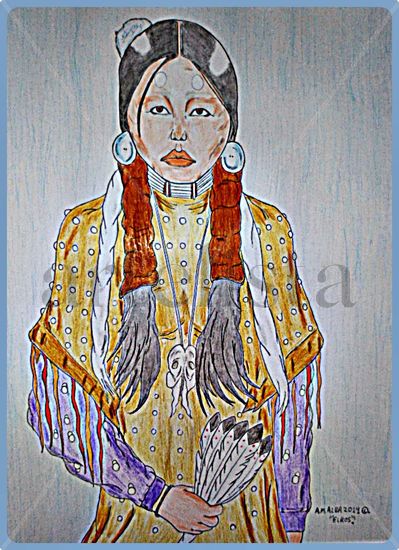 lakota girl. Tinta