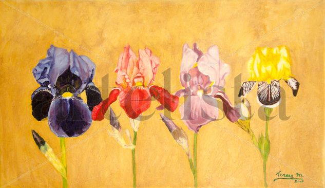 Lirios Oil Canvas Floral Painting